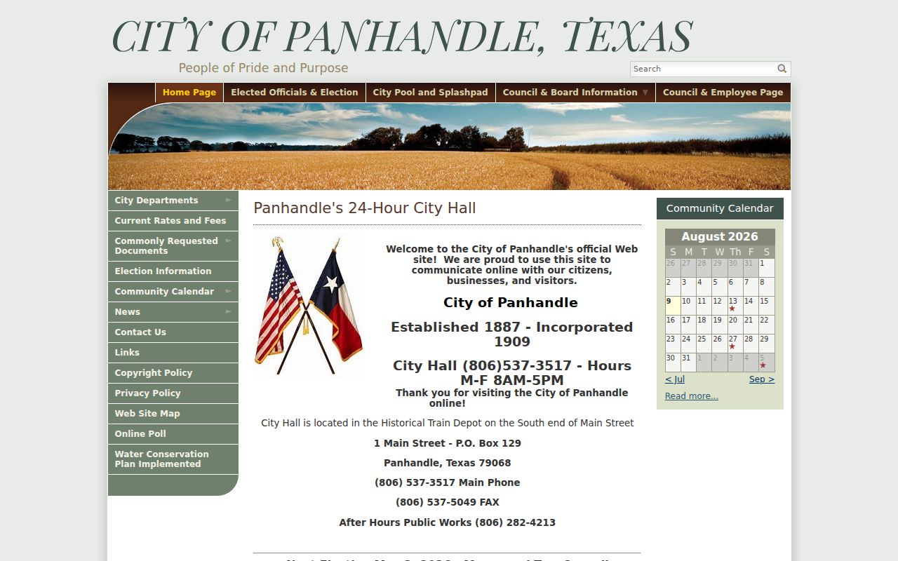 Panhandle criminal history City Hall records access page